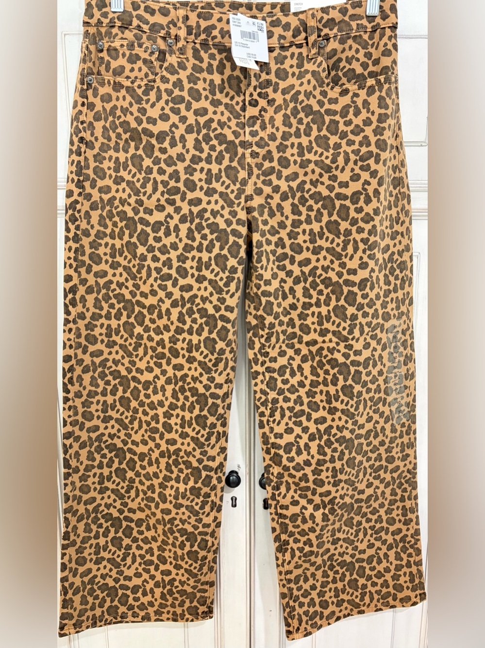 NWT SZ 10 American Eagle Outfitters Leopard Print High-Rise Jeans - Brown/Tan